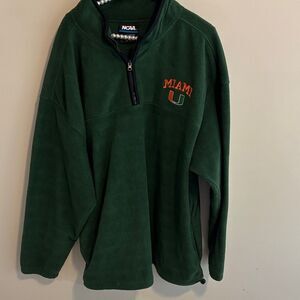 NCAA Miami Green Quarter-Zip fleece Pullover size 2xl